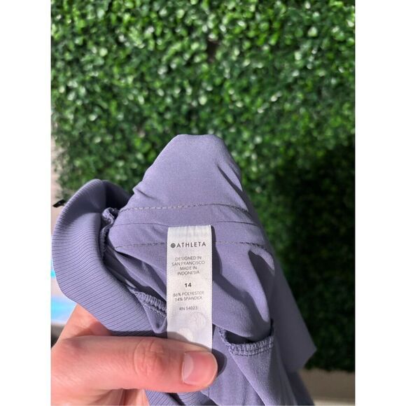 Athleta Pants Womens 14 Nolita Wide Leg Tempest Violet High Rise Side Stripe Poc - Picture 7 of 7
